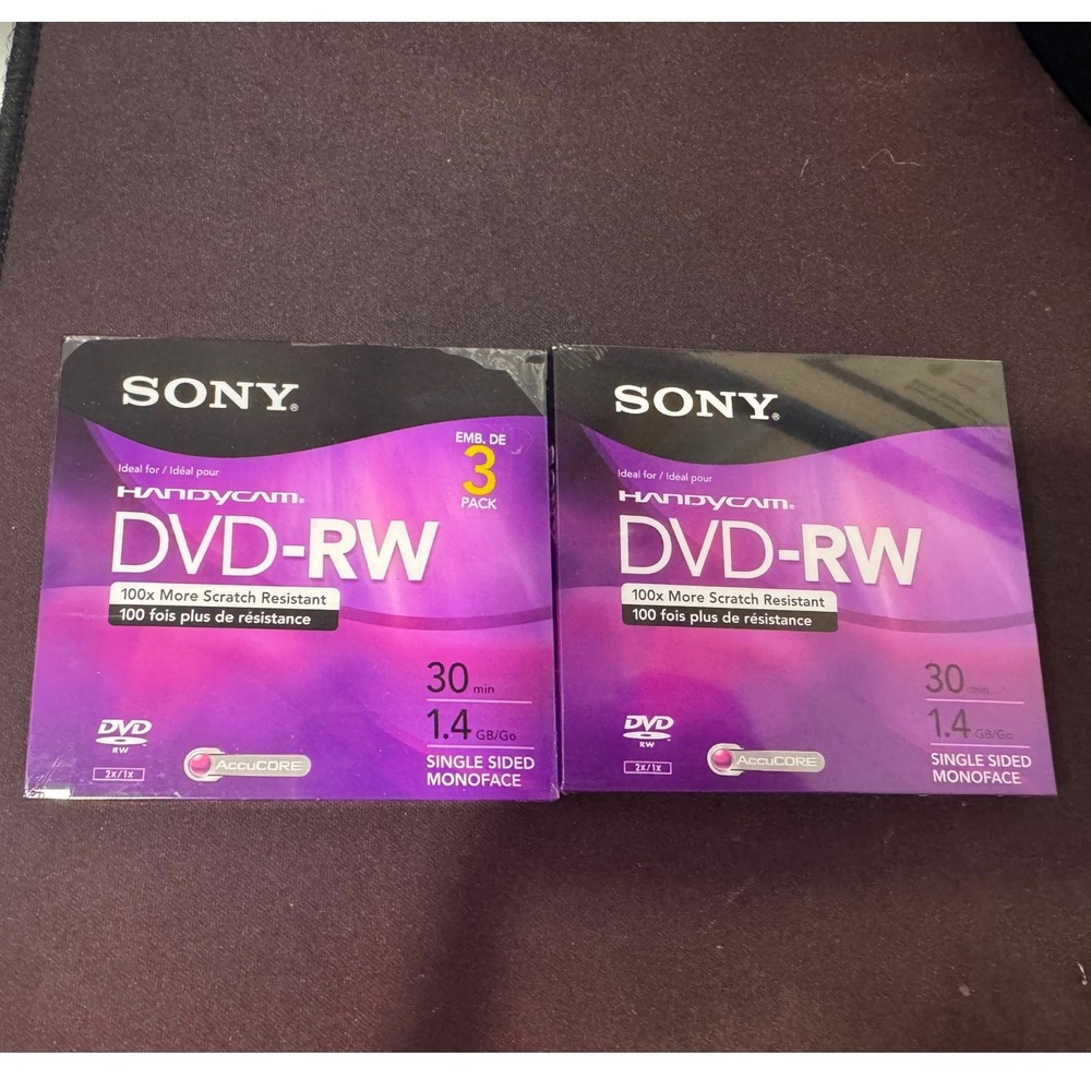 Sony Handycam DVD-RW 30min 1.4GB 8cm Blank Rewritable Discs nib sealed